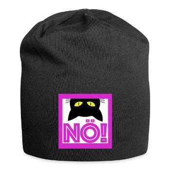 Nö | Nein, Katze, Katzenliebe, Tiere, Katzenfreund - Jersey-Beanie - Schwarz - Vorne