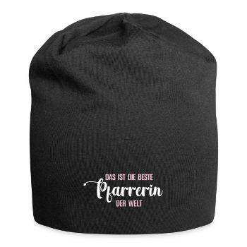 Beste Pfarrerin Pastorin Pfarrerinnen Vikarin - Jersey-Beanie - Schwarz - Vorne