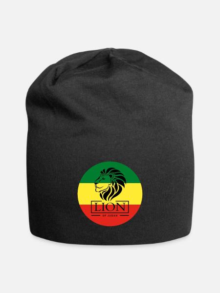 Lion of Judah - Jah Rastafari Reggae Roots Shirt - Jersey-Beanie - Schwarz
