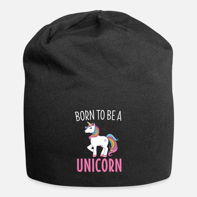 Einhorn Shirt Mädchen Pferde Magisch Geschenk - Jersey-Beanie - Schwarz