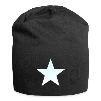 blue white star, blue white star bright star - Jersey Beanie - black - Front
