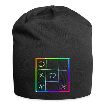 Tic Tac Toe | Spiel | Symbole - Jersey-Beanie - Schwarz - Vorne