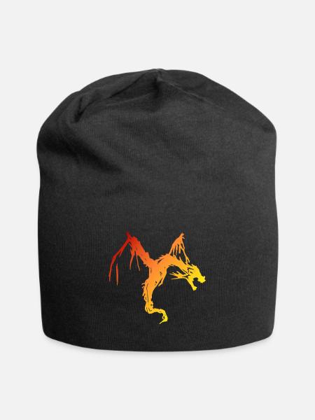 Drache | Monster | Fabelwesen | Dinosaurier - Jersey-Beanie - Schwarz