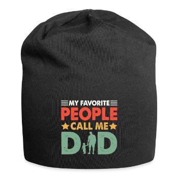 Dad - Father's Day - Men's Day - Gift - Jersey Beanie - black - Front