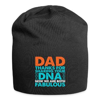 Drôle de forme de cadeau de fête des pères pour le fils et la fille - Bonnet en jersey - noir - Devant