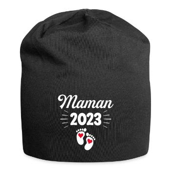 Grossesse Femme Enceinte - Future Maman 2023 - Bonnet en jersey - noir - Devant