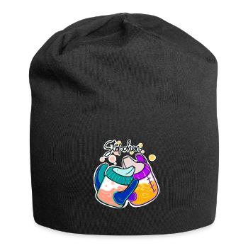 Stößchen - Schnabeltasse - Prost - Kinder - Jersey-Beanie - Schwarz - Vorne
