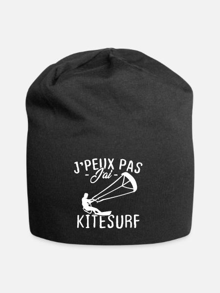 J'peux pas j'ai Kitesurf - Bonnet en jersey - noir