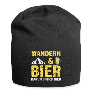 Wandern Bier Berg Geschenk - Jersey-Beanie - Schwarz - Vorne