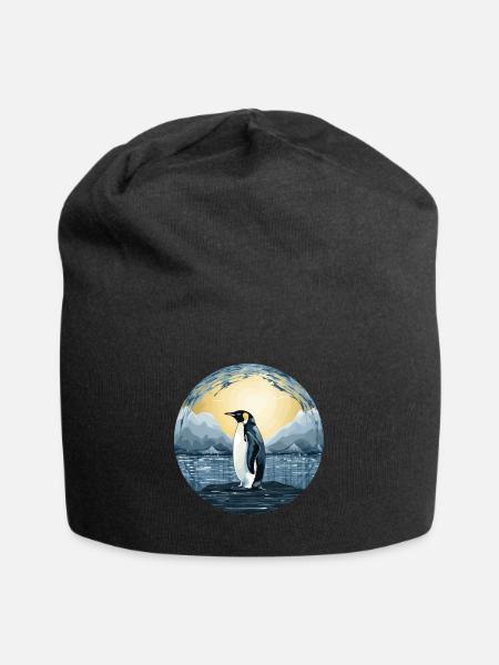 Pinguin - Jersey-Beanie - Schwarz