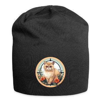 Exotic Shorthair Cat - Jersey Beanie - black - Front