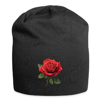 rote rose - Jersey-Beanie - Schwarz - Vorne