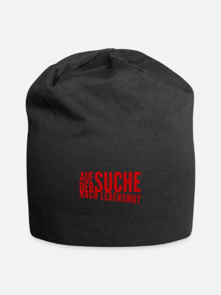 wo ist mein Mut - Jersey-Beanie - Schwarz
