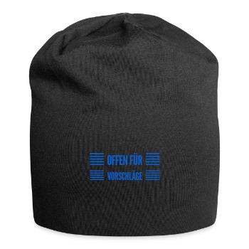 Vorschläge sind willkommen - Jersey-Beanie - Schwarz - Vorne