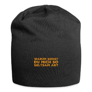 was ist los? - Jersey-Beanie - Schwarz - Vorne