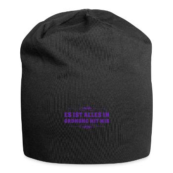es ist alles ok - Jersey-Beanie - Schwarz - Vorne