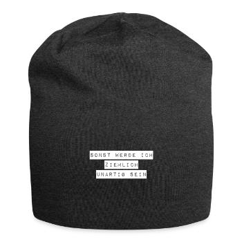 unartig geht immer - Jersey-Beanie - Anthrazit - Vorne