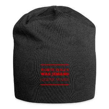 Worte sind nicht so wichtig - Jersey-Beanie - Schwarz - Vorne