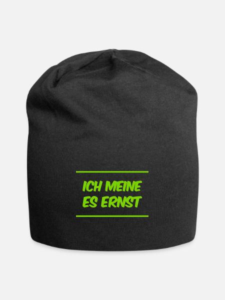 das ist mein voller Ernst - Jersey-Beanie - Schwarz