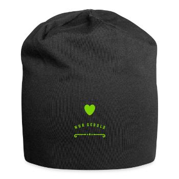 Geduld ist eine Tugend - Jersey-Beanie - Schwarz - Vorne