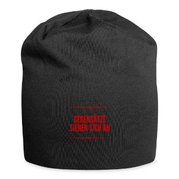 Gegensätze sorgen für Anziehung - Jersey-Beanie - Schwarz - Vorne