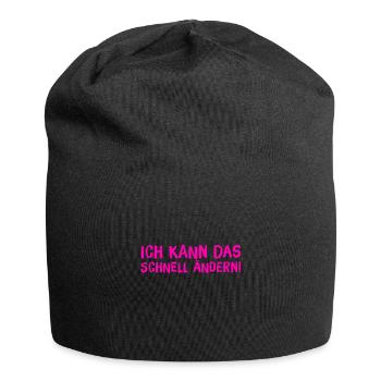 ich kann das schnell ändern - Jersey-Beanie - Schwarz - Vorne