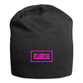 mach es gleich - Jersey-Beanie - Schwarz - Vorne