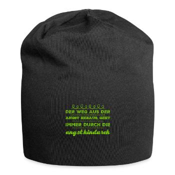 stell dich deiner Angst - Jersey-Beanie - Schwarz - Vorne