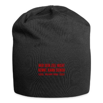 kenne dein Ziel - Jersey-Beanie - Schwarz - Vorne