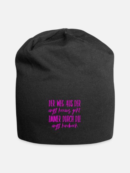 in der Angst liegt Heilung - Jersey-Beanie - Schwarz
