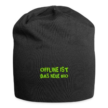 ich lebe offline - Jersey-Beanie - Schwarz - Vorne