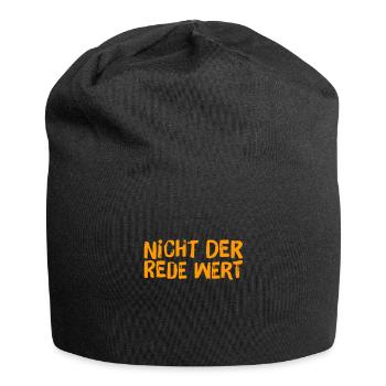 nicht der Rede wert - Jersey-Beanie - Schwarz - Vorne