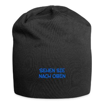 richte den Blick nach oben - Jersey-Beanie - Schwarz - Vorne