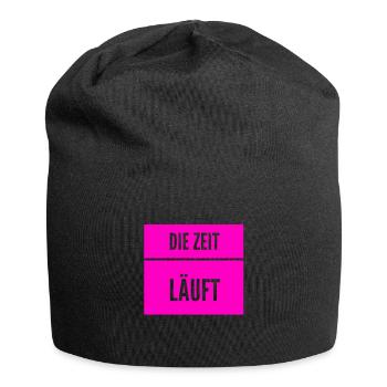 die Uhr tickt - Jersey-Beanie - Schwarz - Vorne