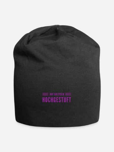 jetzt ist es kritisch - Jersey-Beanie - Schwarz