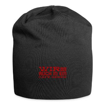 Ab in ein Cafe - Jersey-Beanie - Schwarz - Vorne