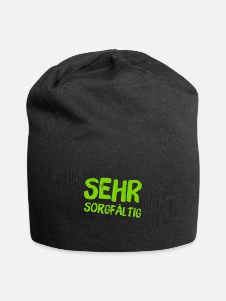 ich mag Sorgfalt - Jersey-Beanie - Schwarz