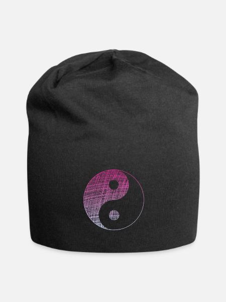 yin yang - Jersey-Beanie - Schwarz