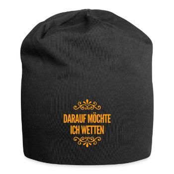darauf wette ich - Jersey-Beanie - Schwarz - Vorne