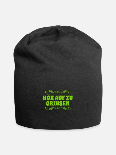 hör auf zu grinsen - Jersey-Beanie - Schwarz
