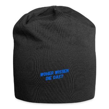 wie können die das wissen? - Jersey-Beanie - Schwarz - Vorne