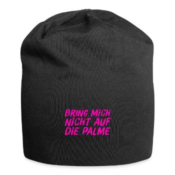 Stress mich nicht - Jersey-Beanie - Schwarz - Vorne