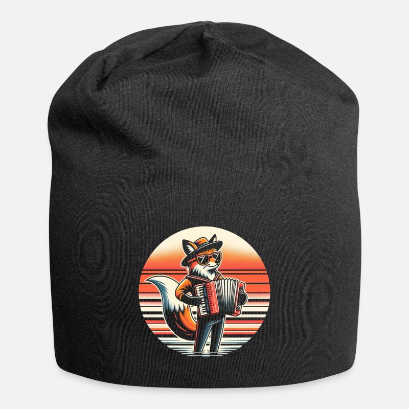 Fuchs Akkordeon - Jersey-Beanie - Schwarz