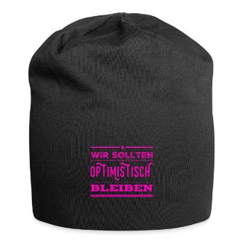 ich mag Optimismus - Jersey-Beanie - Schwarz - Vorne