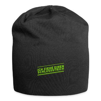 einen Schlussstrich ziehen - Jersey-Beanie - Schwarz - Vorne