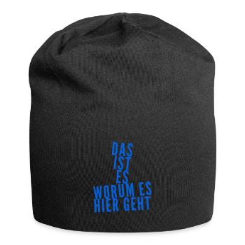 mein warum - Jersey-Beanie - Schwarz - Vorne