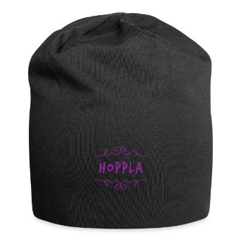 ich sage hoppla - Jersey-Beanie - Schwarz - Vorne