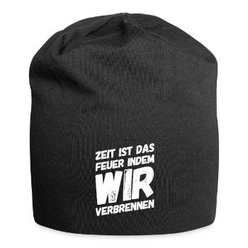 das Feuer der Zeit - Jersey-Beanie - Schwarz - Vorne