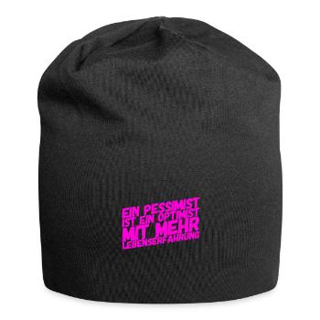 pessimistischer Optimist - Jersey-Beanie - Schwarz - Vorne