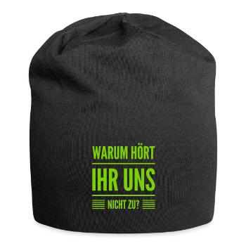 warum ist das so? - Jersey-Beanie - Schwarz - Vorne